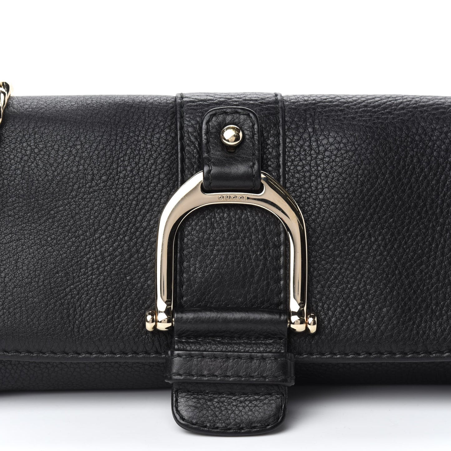 Calfskin Greenwich Chain Clutch Black