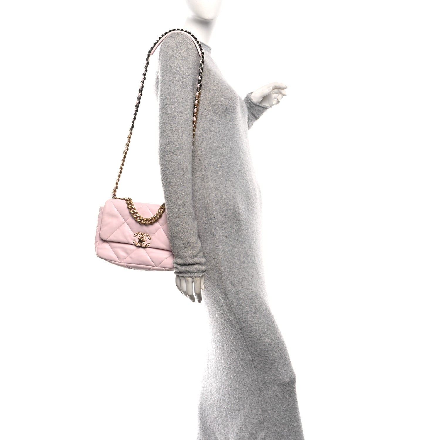 Chanel Lambskin Quilted Medium Chanel 19 Flap Light Pink 2 of 10