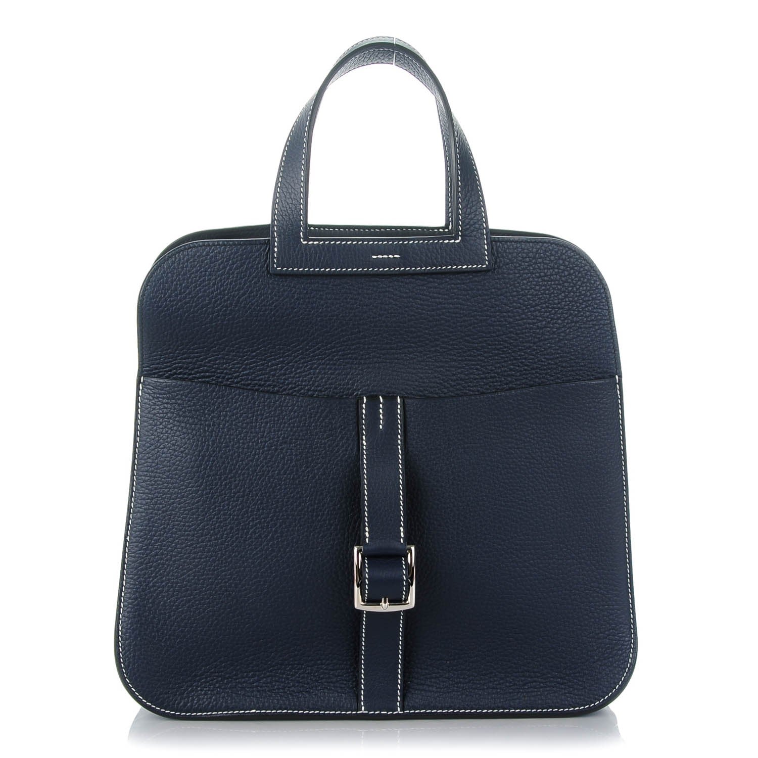 Hermes Taurillon Clemence Halzan 31 GM Bleu Nuit Indigo 1 of 8