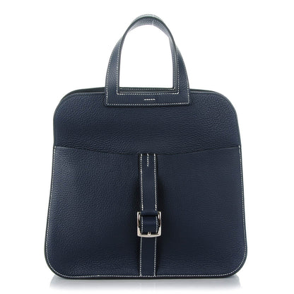Hermes Taurillon Clemence Halzan 31 GM Bleu Nuit Indigo 1 of 8