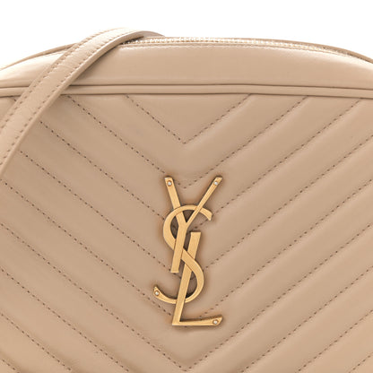 Saint Laurent Calfskin Matelasse Monogram Lou Camera Bag Dark Beige 8 of 14