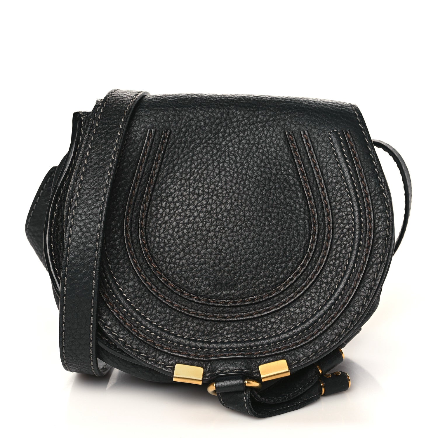 Chloe Calfskin Mini Marcie Round Crossbody Bag Black 1 of 9