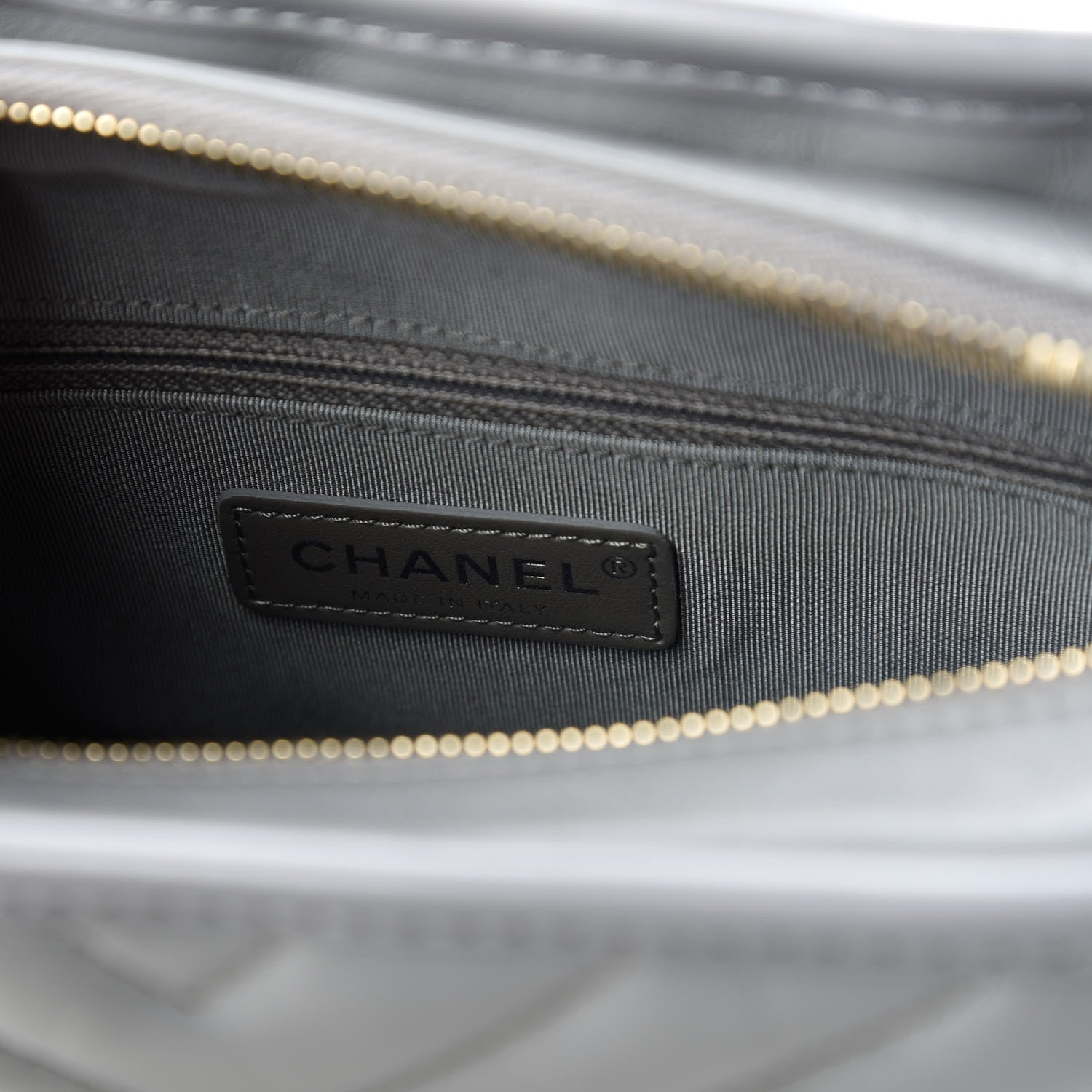 Chanel Aged Calfskin Chevron Quilted Small Gabrielle Hobo Grey 8 of 11