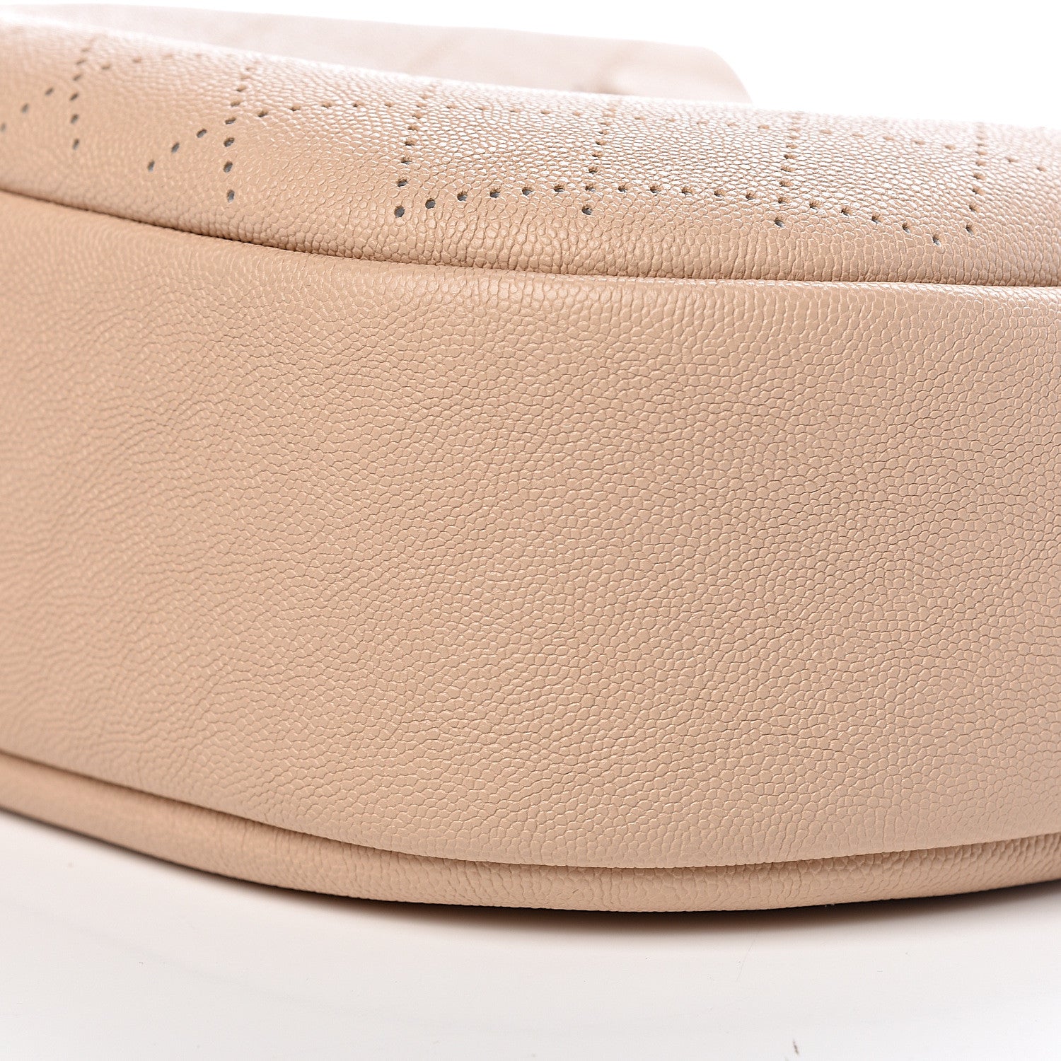 Chanel Grained Calfskin Perforated Small Flap Hobo Beige 10 of 10