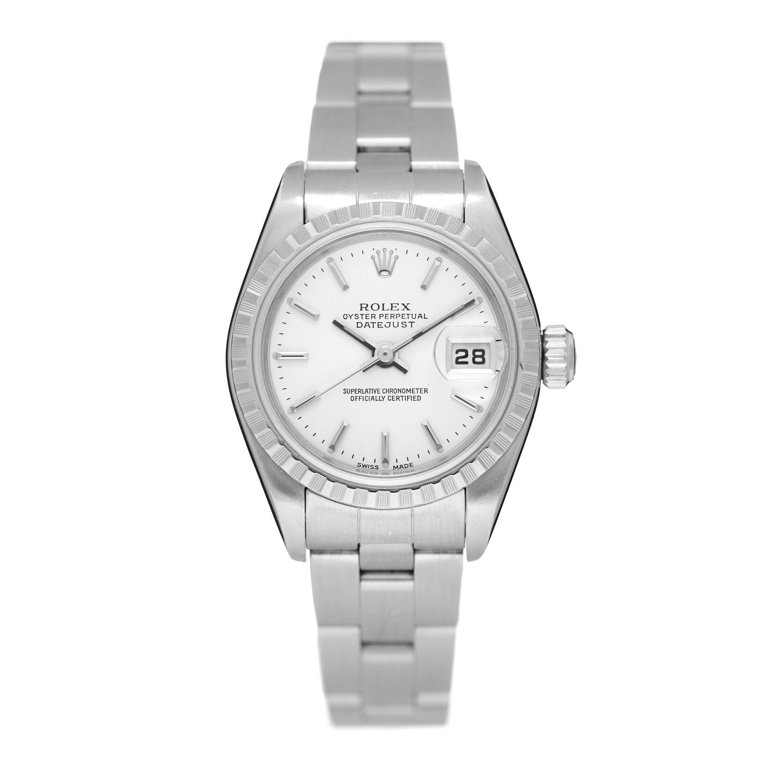 Rolex Stainless Steel 26mm Oyster Perpetual Date Watch White 79240 1 of 5