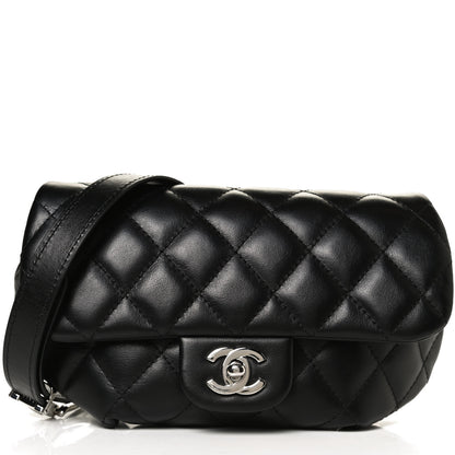 Chanel Calfskin Quilted CC Uniform Flap Belt Bag Black 8 of 15