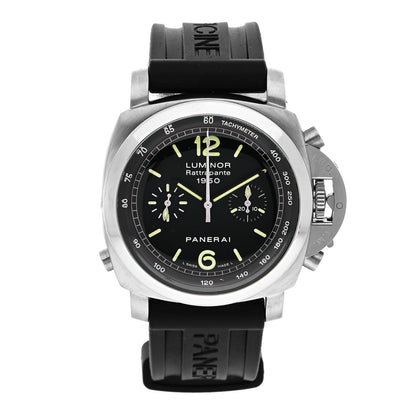 Panerai Stainless Steel Rubber 44mm Luminor Rattrapante 1950 Automatic Watch Black PAM00213 1 of 5