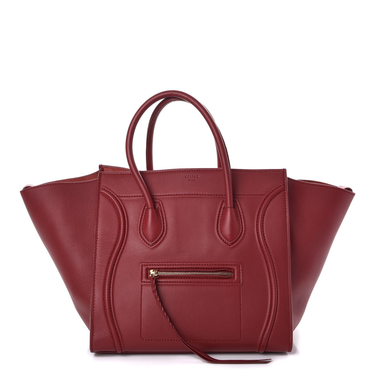 Celine Supple Calfskin Medium Phantom Luggage Red 1 of 14