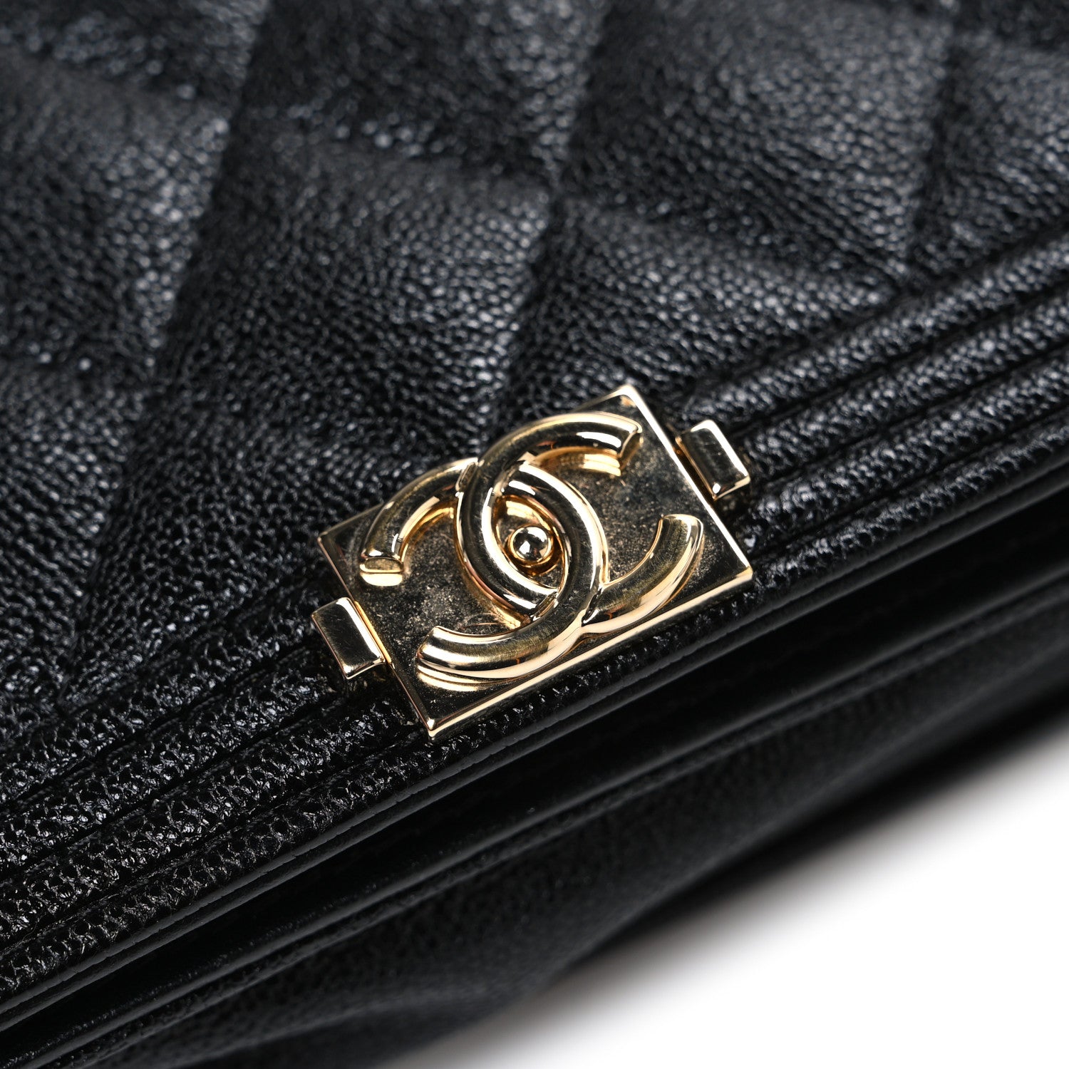 Chanel Caviar Quilted Boy Wallet On Chain WOC Black 12 of 12