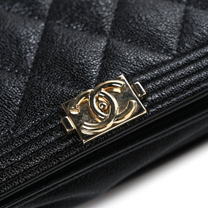 Chanel Caviar Quilted Boy Wallet On Chain WOC Black 12 of 12