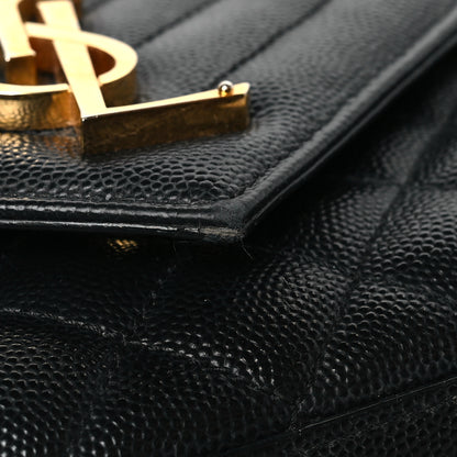 Saint Laurent Grain De Poudre Textured Mixed Matelasse Triquilt Small Monogram Satchel Black 10 of 14