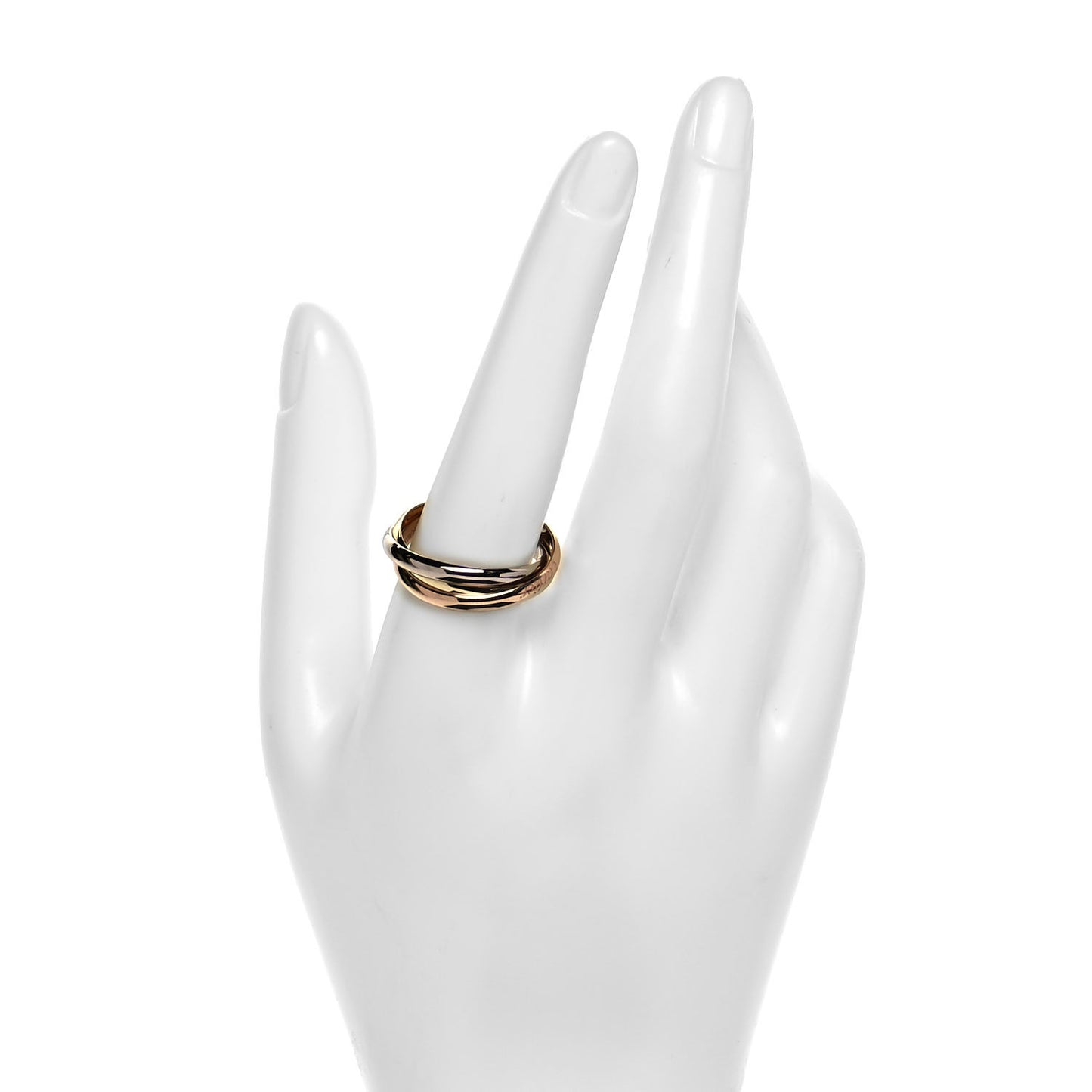 18K Pink Yellow White Gold Small Trinity Ring 62 10