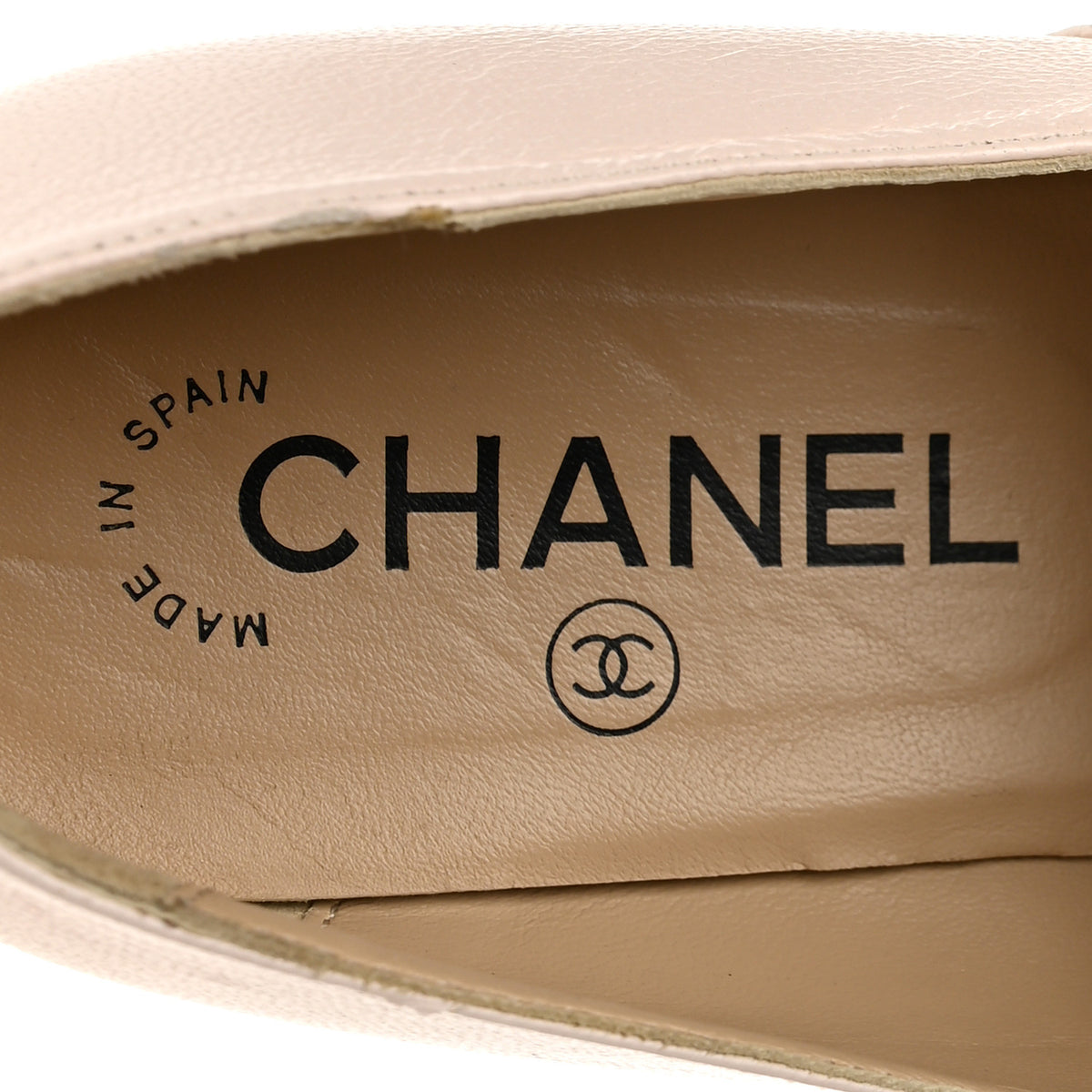 Chanel Lambskin Suede CC Espadrille Wedges 38 Beige Black 8 of 9