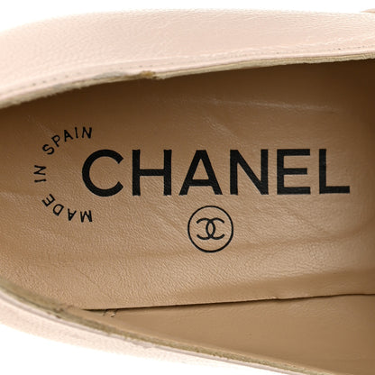 Chanel Lambskin Suede CC Espadrille Wedges 38 Beige Black 8 of 9