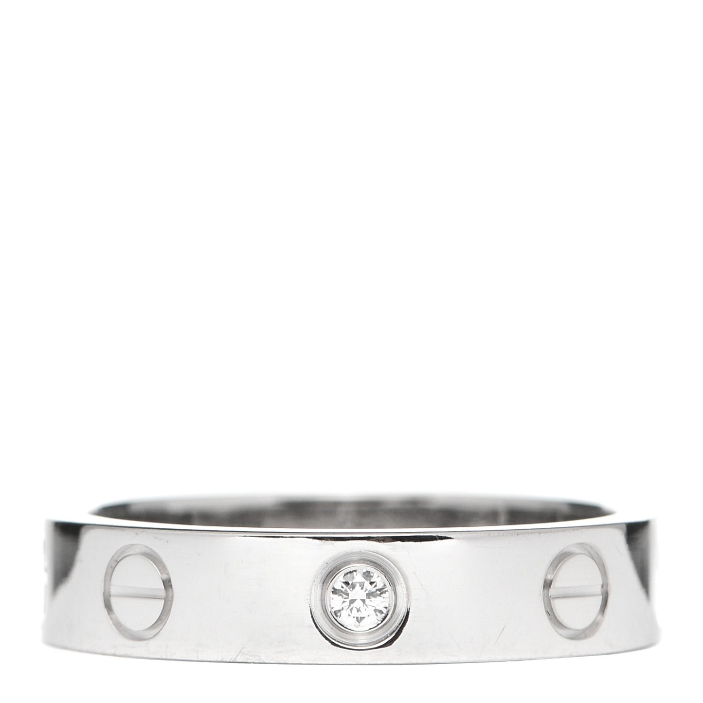 18K White Gold Diamond 4mm LOVE Wedding Band Ring 50 5.25