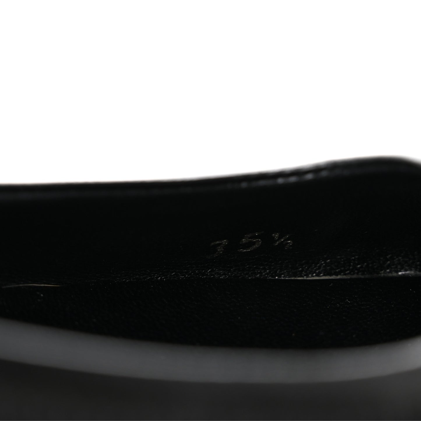 Nappa Metallic Square Toe Ballerina Flats 35.5 Black