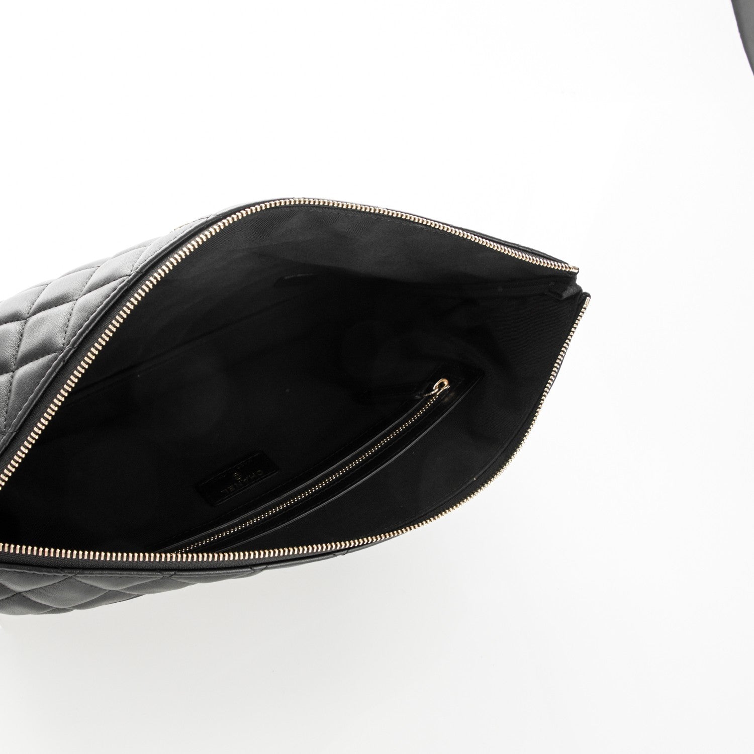 Chanel Lambskin Quilted Large Cosmetic Case Black 5 of 6