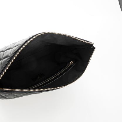 Chanel Lambskin Quilted Large Cosmetic Case Black 5 of 6