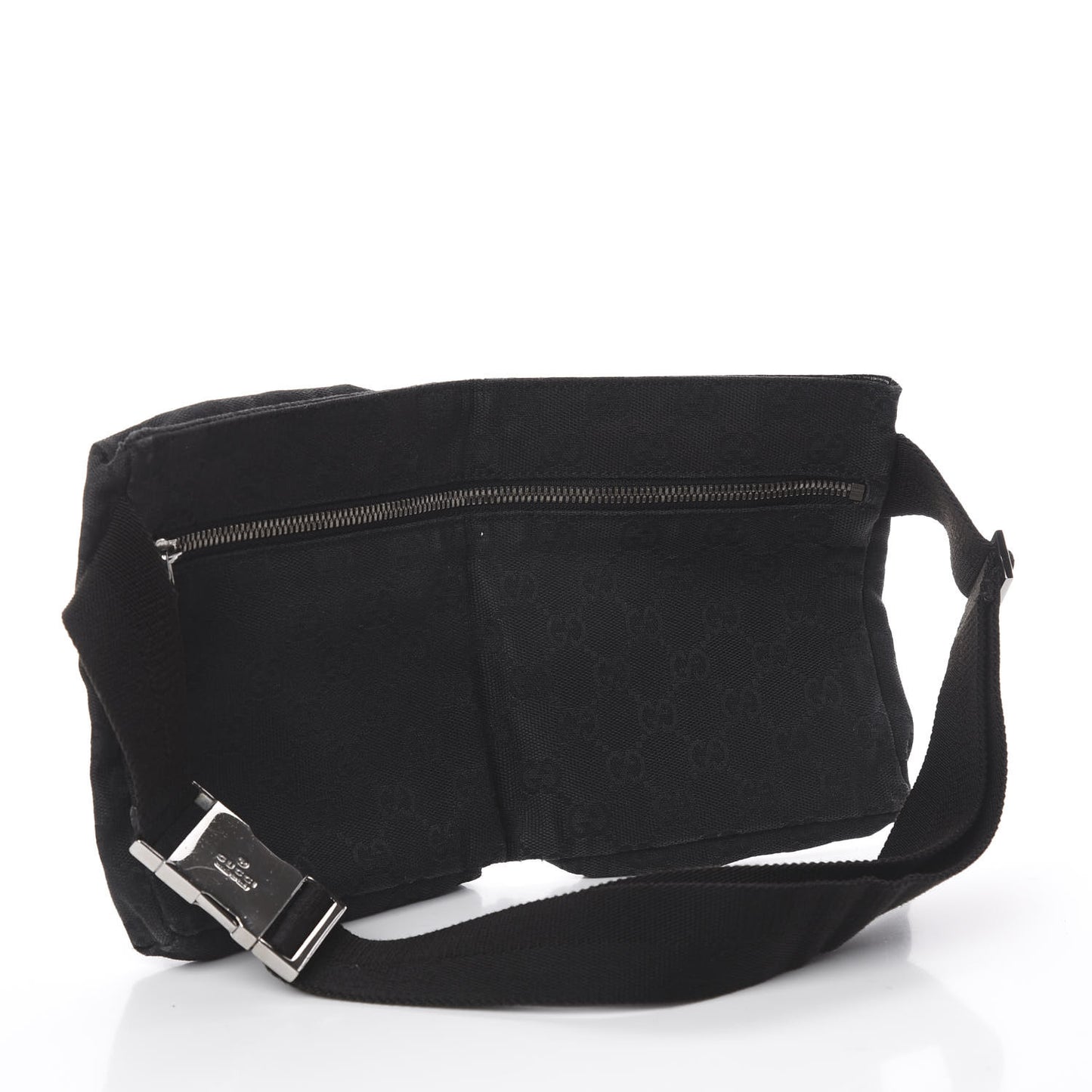GG Monogram Double Pocket Belt Bag Black