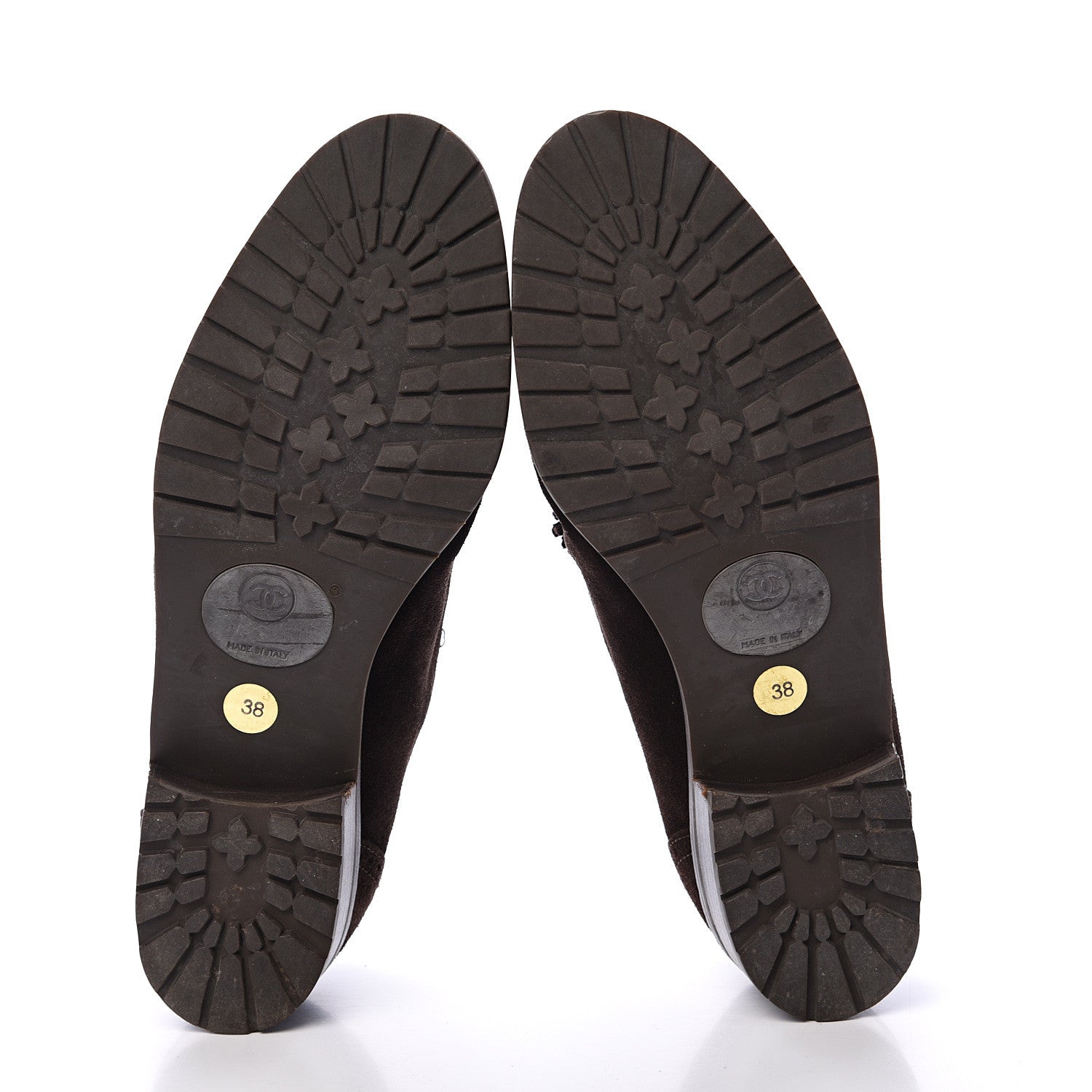 Chanel Suede CC Lace Up Oxford 38 Brown 5 of 12