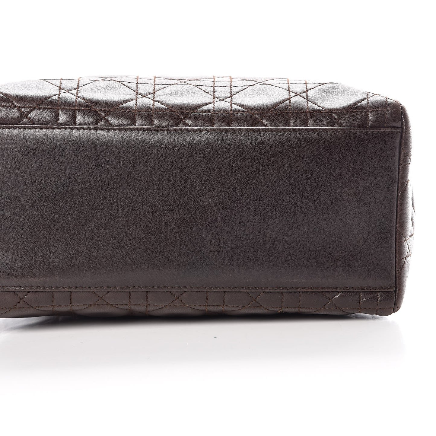 Lambskin Cannage Medium Lady Dior Dark Brown