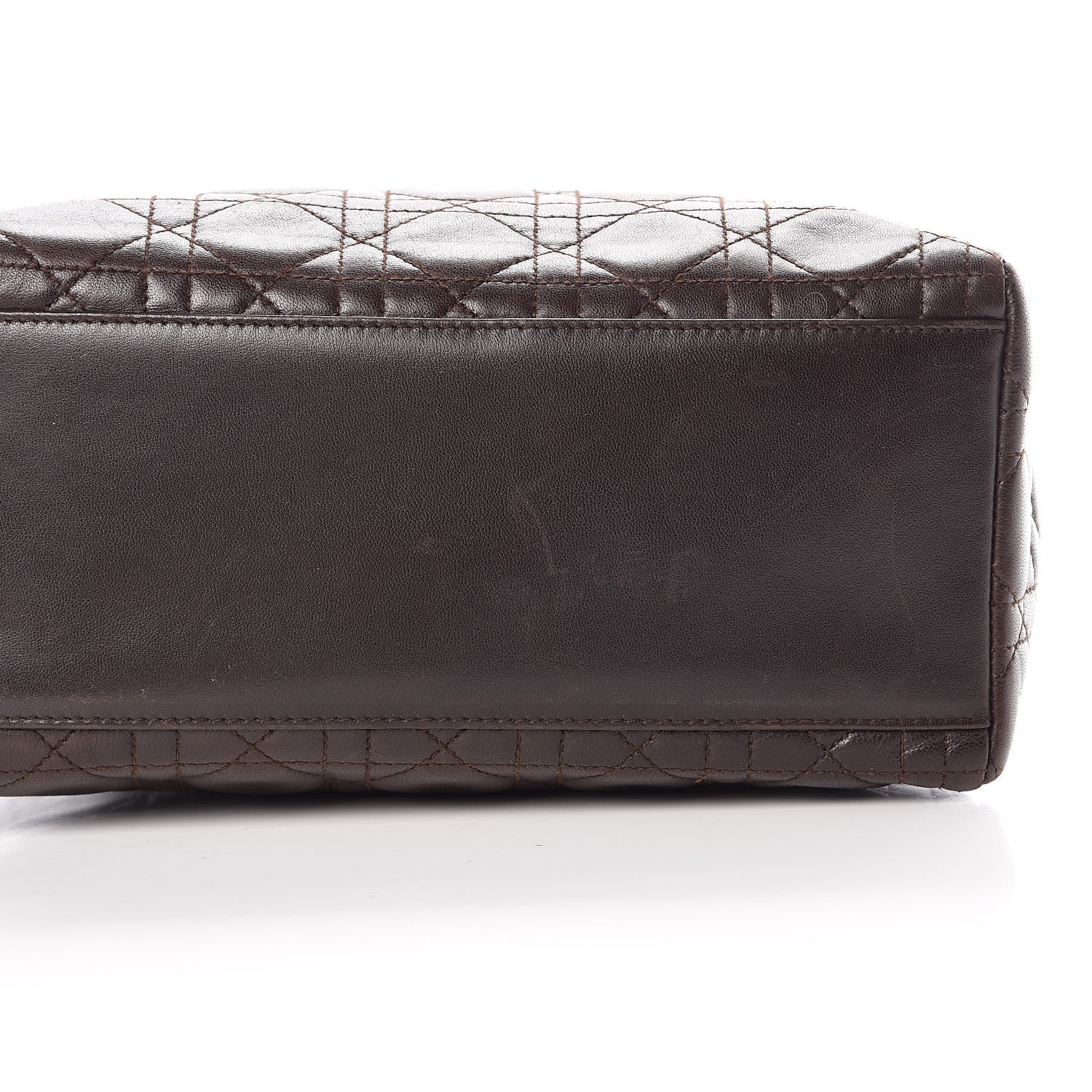 Christian Dior Lambskin Cannage Medium Lady Dior Dark Brown 8 of 8