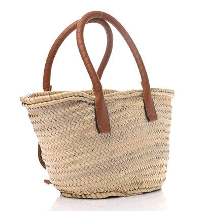 Chloe Raffia Small Grain Calfskin Medium Marcie Basket Tan 2 of 8