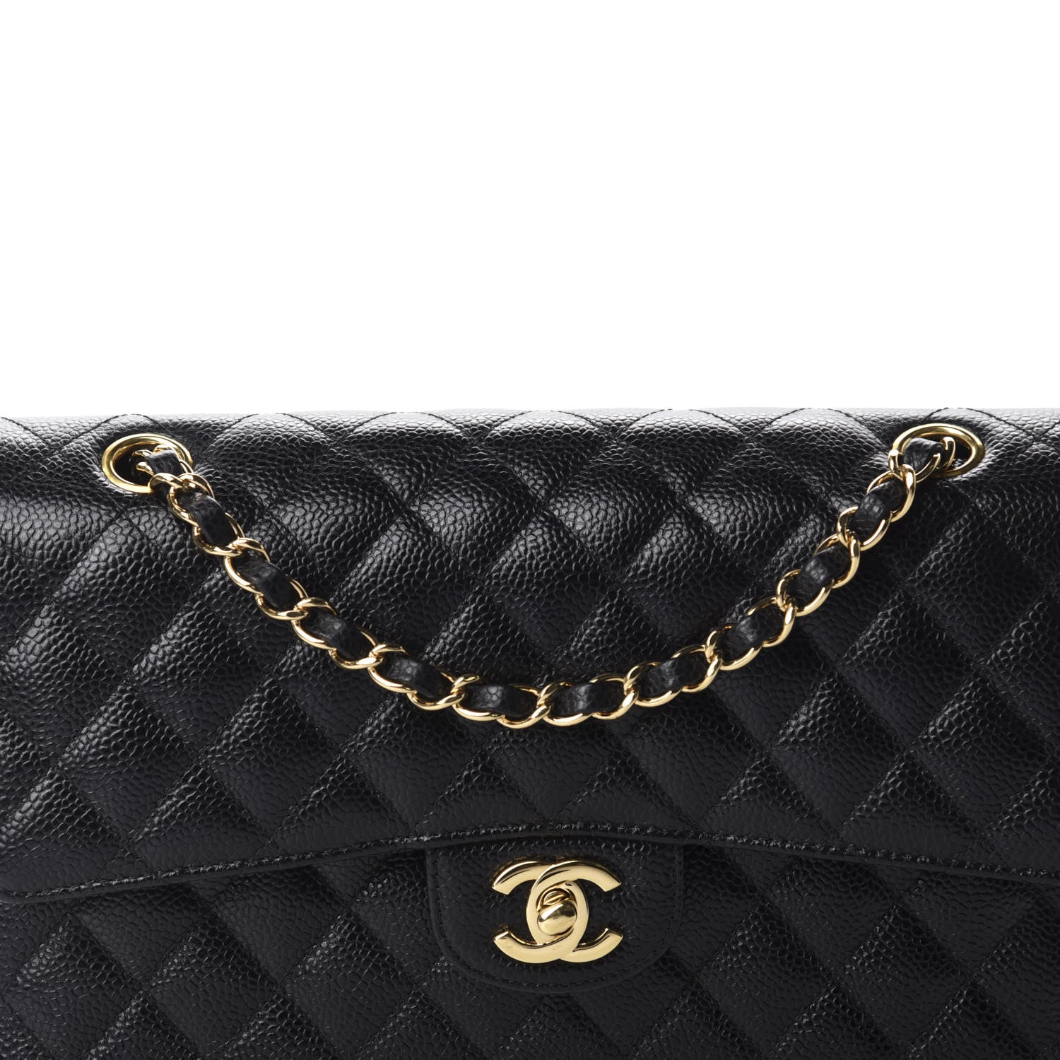 Chanel Caviar Quilted Medium Double Flap Black 10 of 11