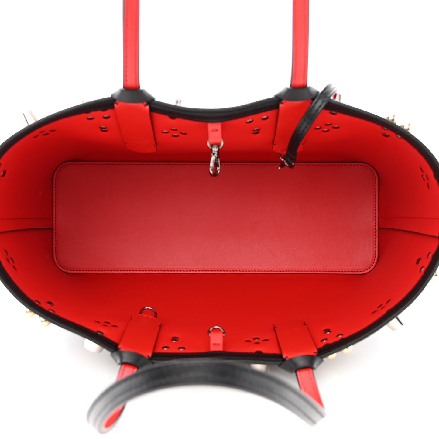 Calfskin Spikes Small East West Cabata Tote Black