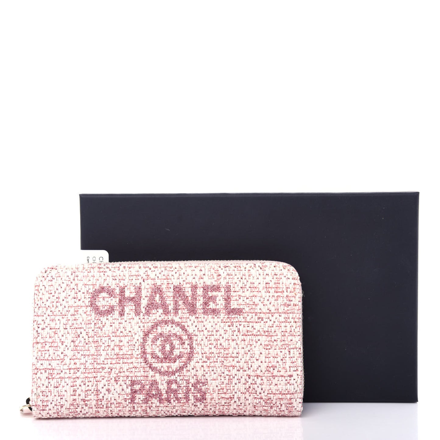 Lurex Canvas Deauville Medium Zip Around Wallet Pink
