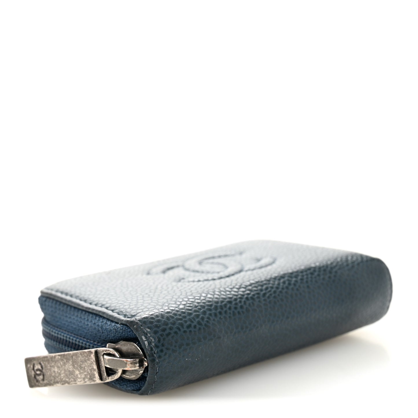 Caviar Timeless CC Zip Around Coin Purse Blue