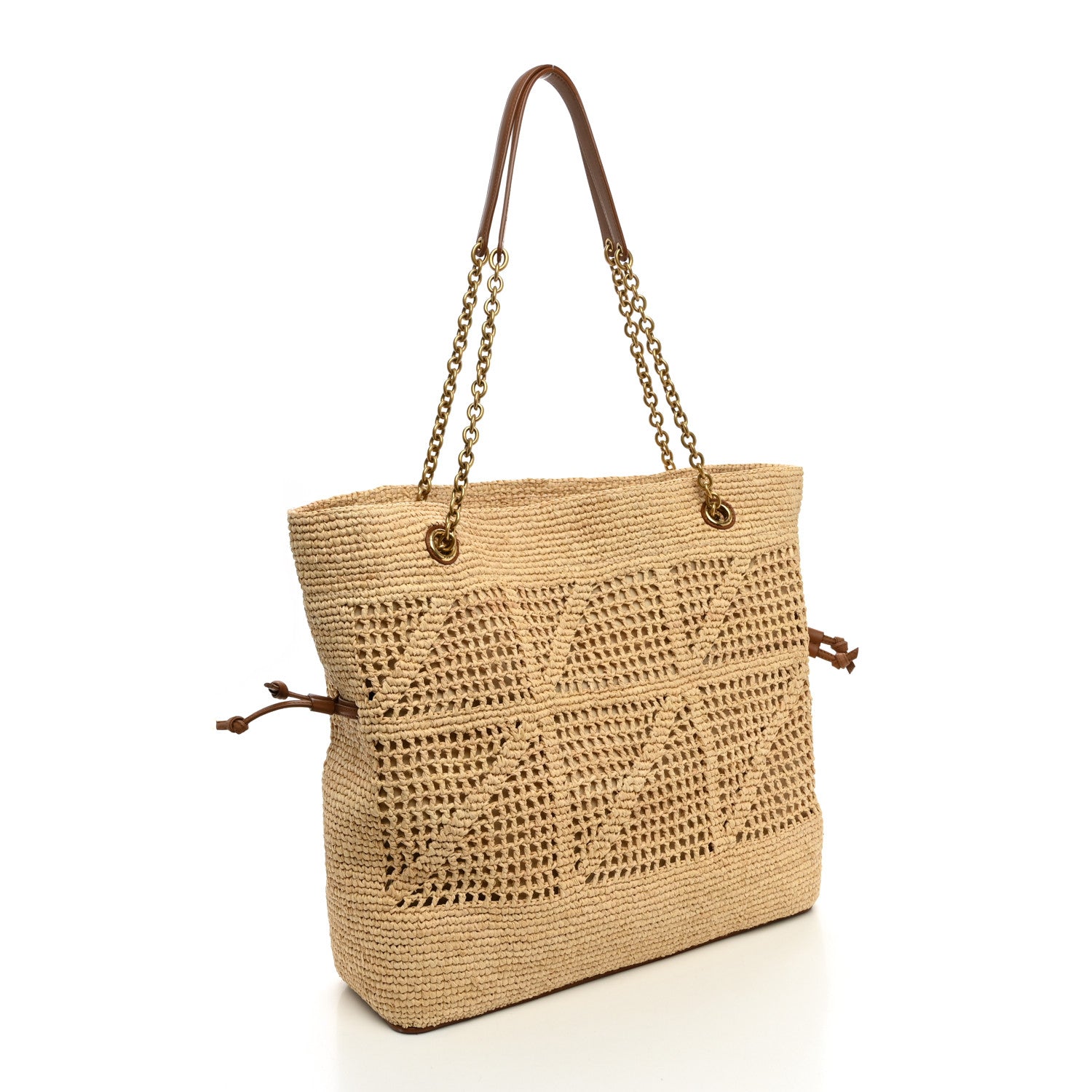 Saint Laurent Raffia Jamie Shopping Tote Natural Brick 3 of 9