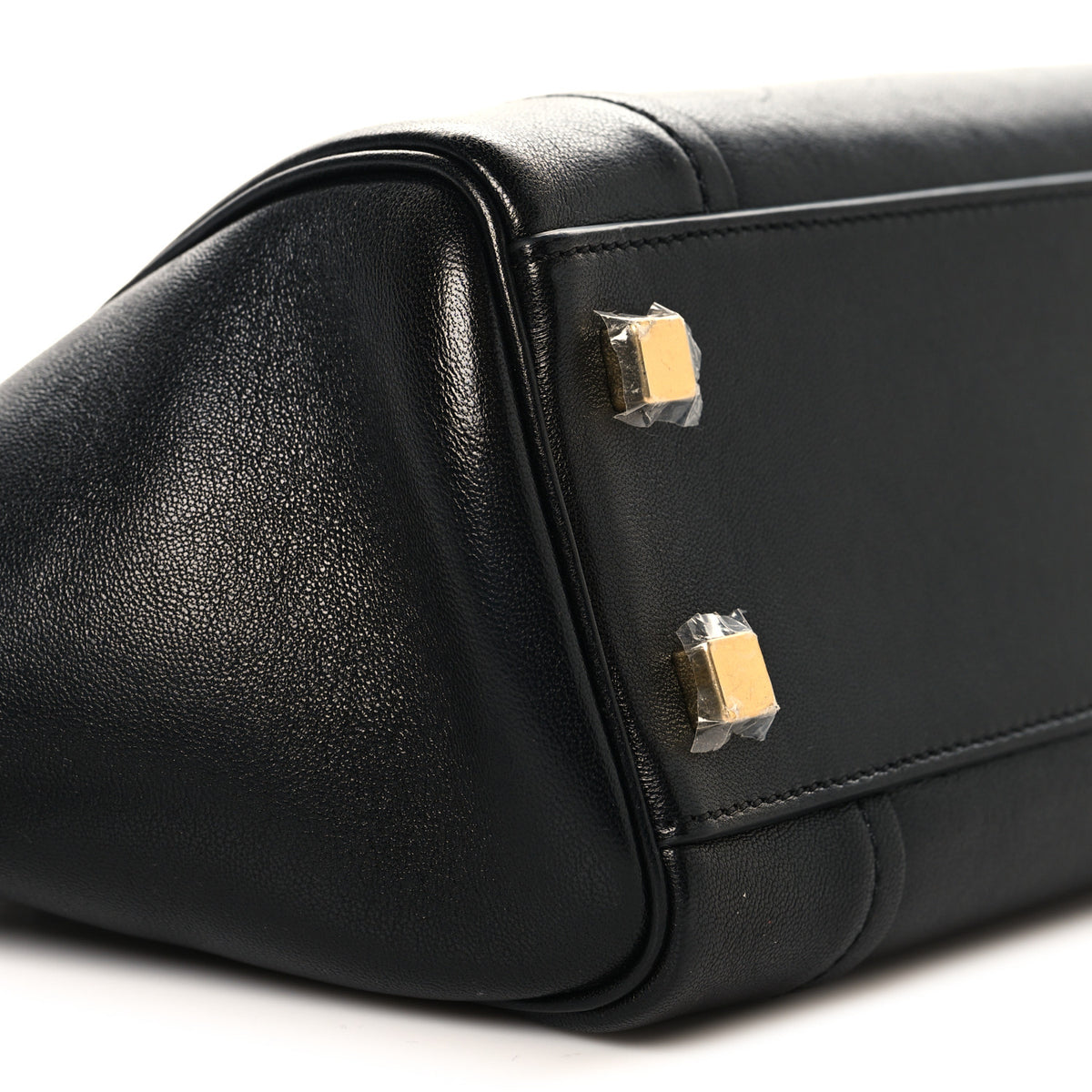 Supple Shiny Lambskin Little New Luggage Black
