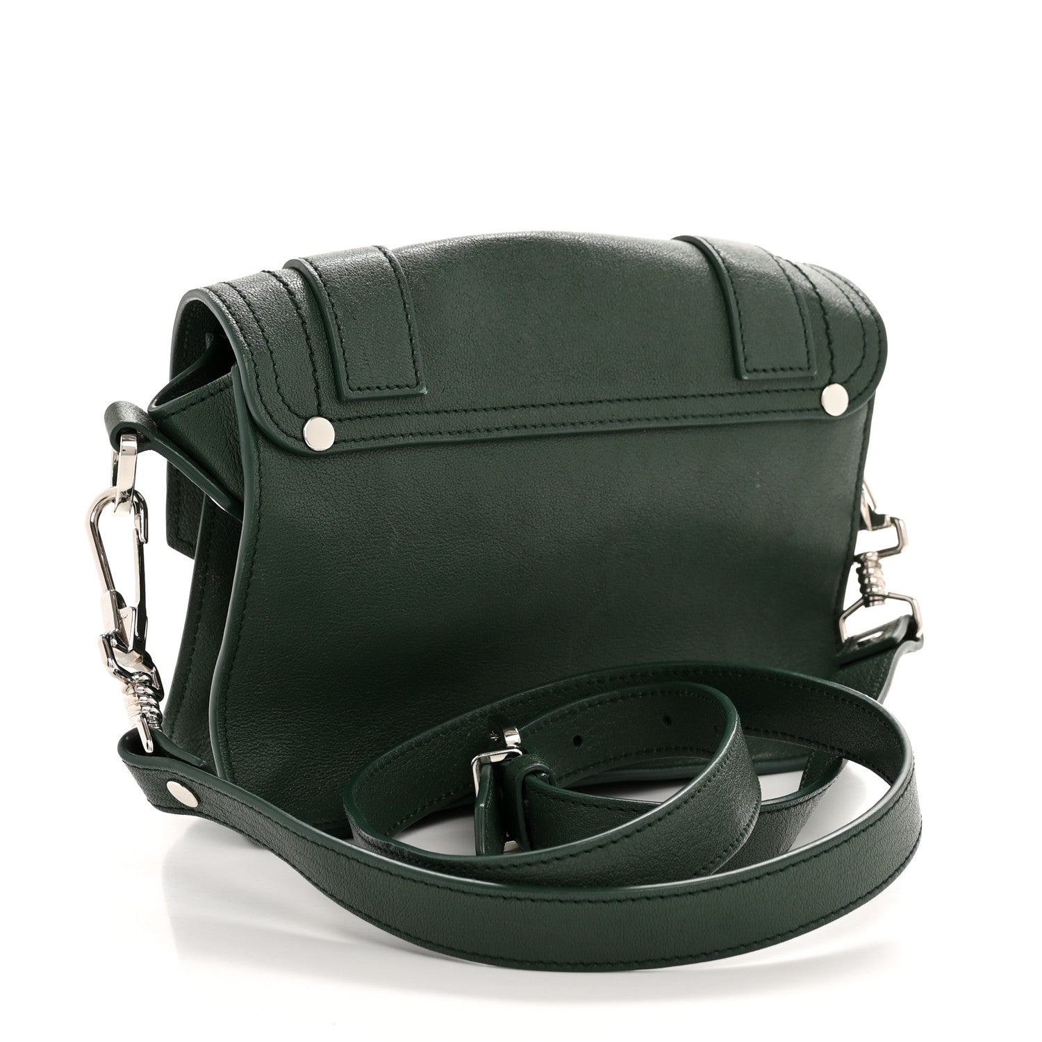 Proenza Schouler Lambskin Mini PS1 Satchel Forest Green 3 of 12