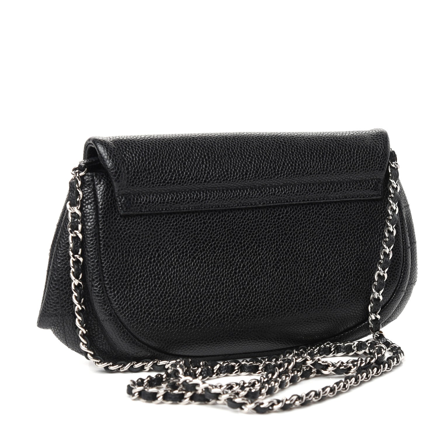 Chanel Caviar Half Moon Wallet On Chain WOC Black 3 of 11