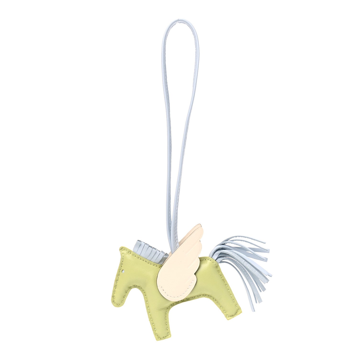 Hermes Milo Lambskin Grigri Rodeo Pegase Horse Bag Charm PM Jaune Bourgeon Bleu Brume Nata 1 of 4