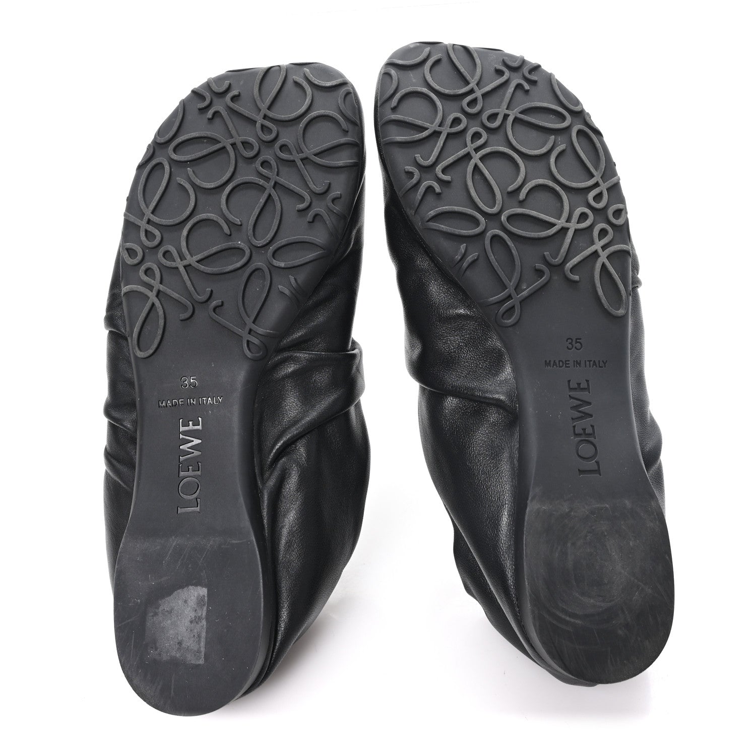 Loewe Lambskin Pebble Ballerina Flats 35 Black 6 of 8