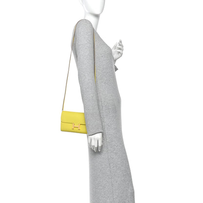 Hermes Evercolor Constance Wallet To Go Lime 2 of 10