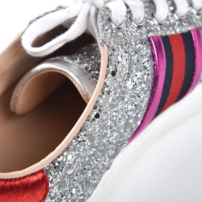 Gucci Glitter Web Ace Sneakers 36.5 Silver 12 of 12