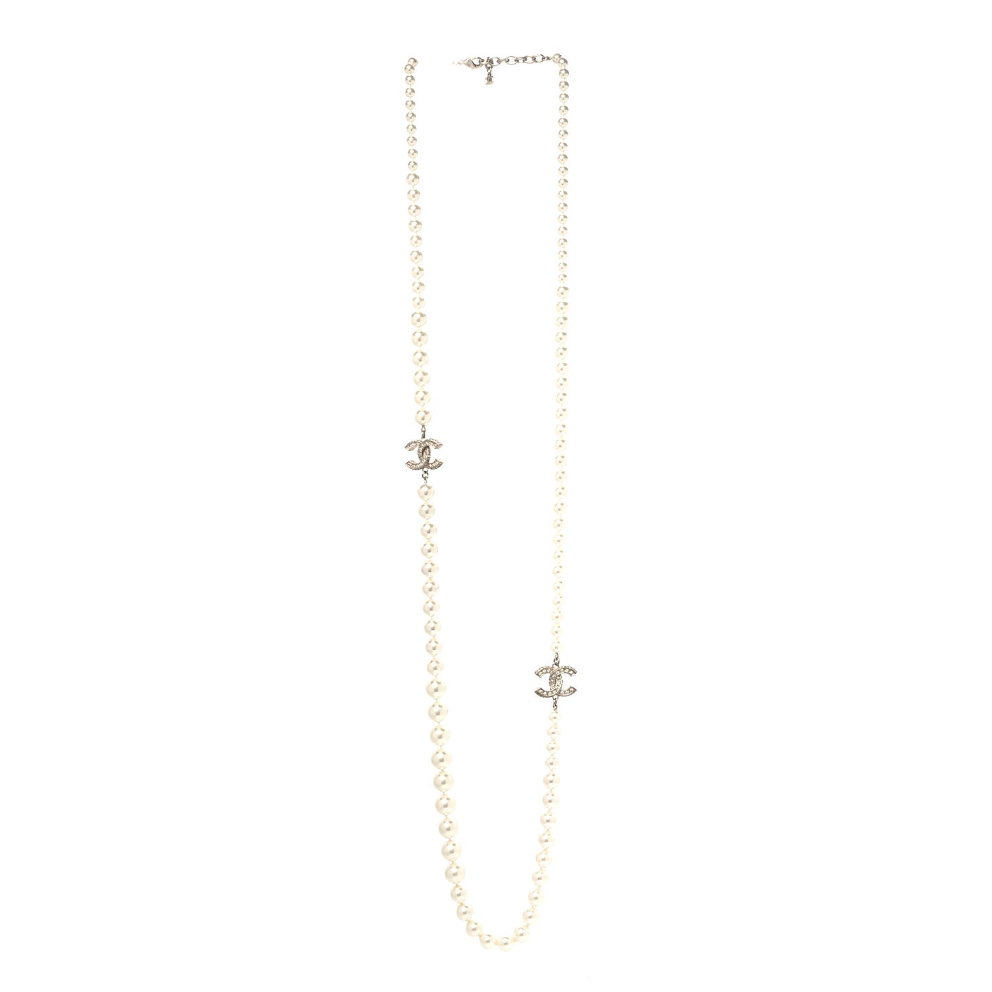 Pearl CC Long Necklace Gold