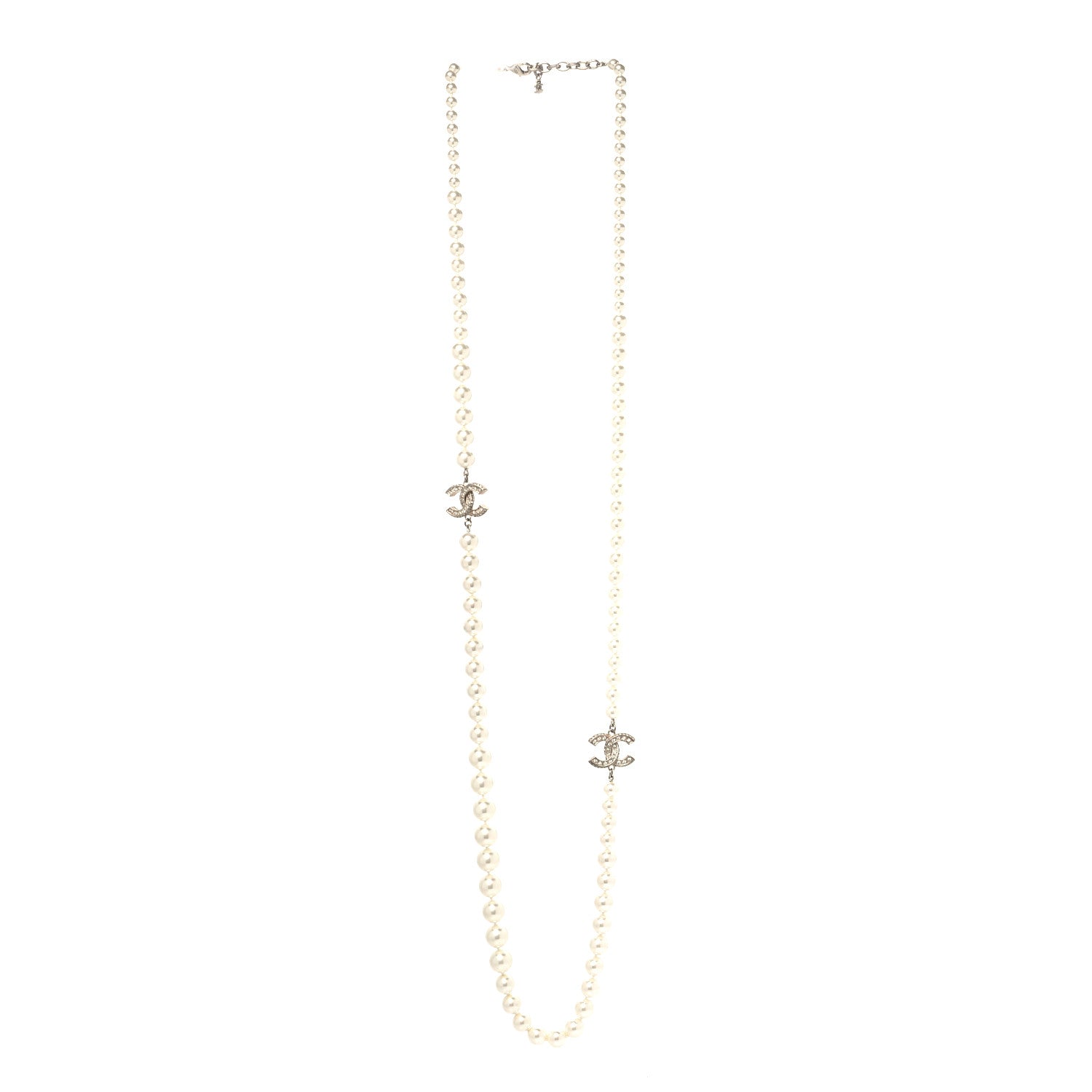 Chanel Pearl CC Long Necklace Gold 3 of 5