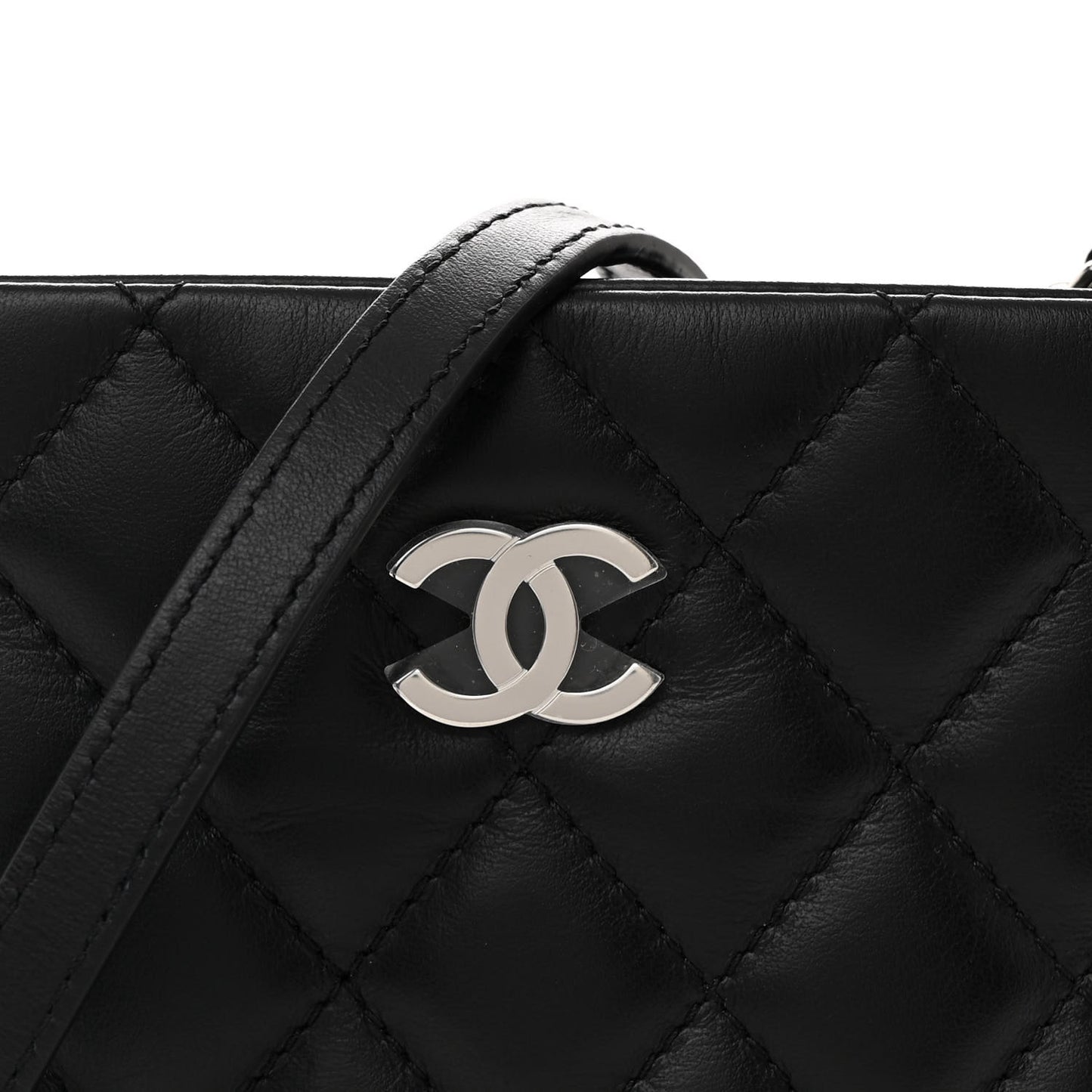 Lambskin Quilted Crossbody Bag Black
