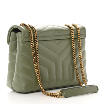 Saint Laurent Calfskin Y Quilted Monogram Small Loulou Chain Satchel Light Sage 3 of 13