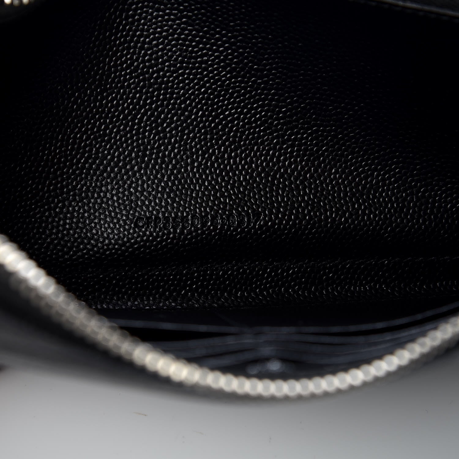 Saint Laurent Grain De Poudre Matelasse Chevron Monogram Zip Around Wallet Black 7 of 10