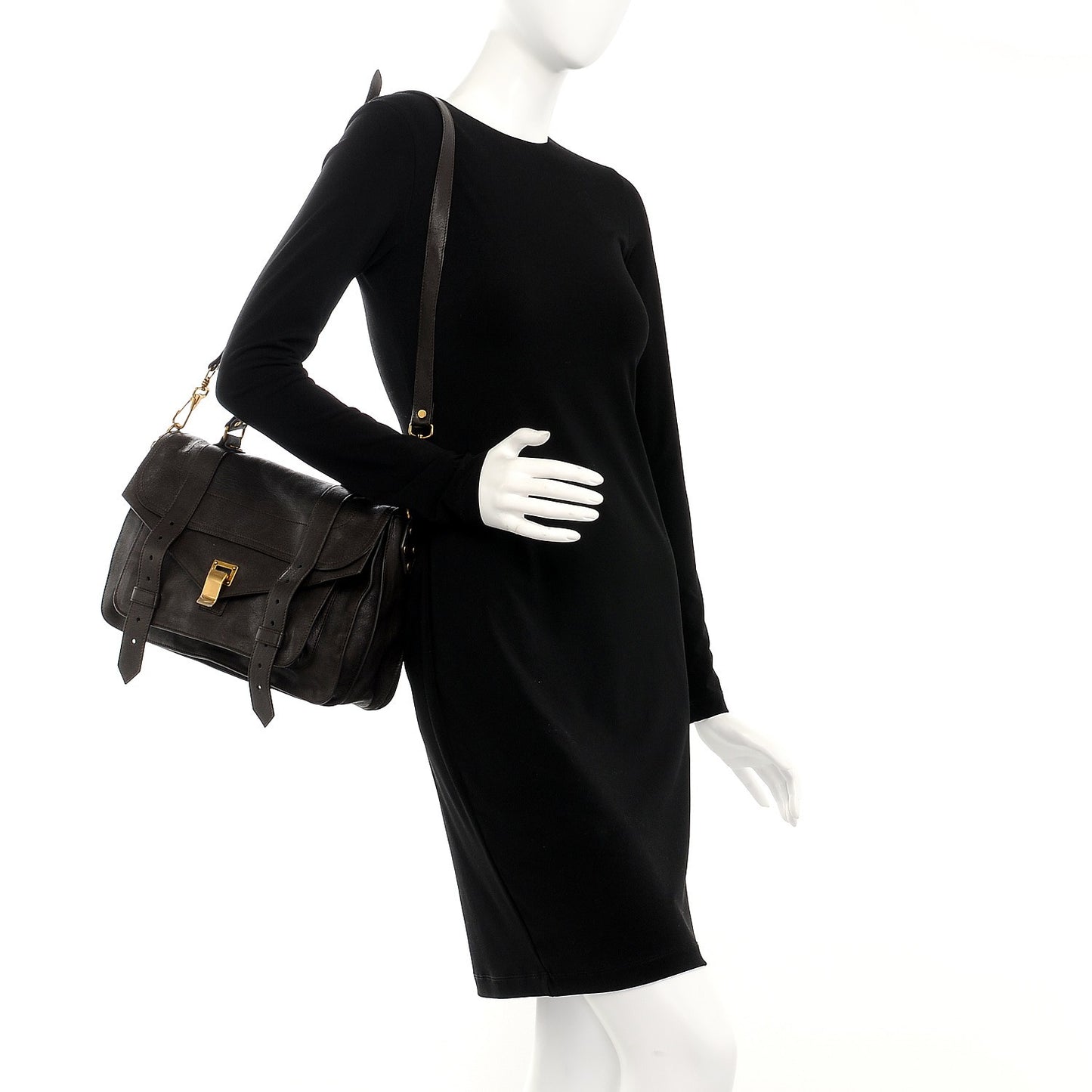 Lambskin Medium PS1 Satchel Dark Chocolate