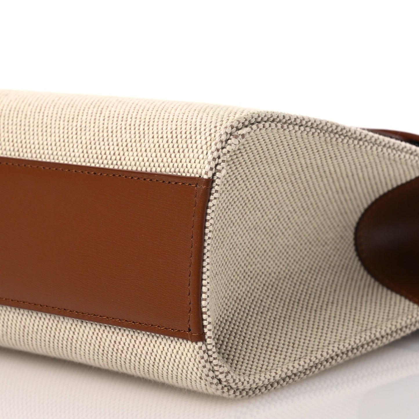 Canvas Calfskin Manhattan Shoulder Bag Natural Brick