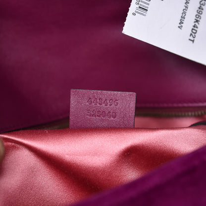 Gucci Velvet Matelasse Medium GG Marmont Shoulder Bag Fuchsia Violet Cyclamen 7 of 7