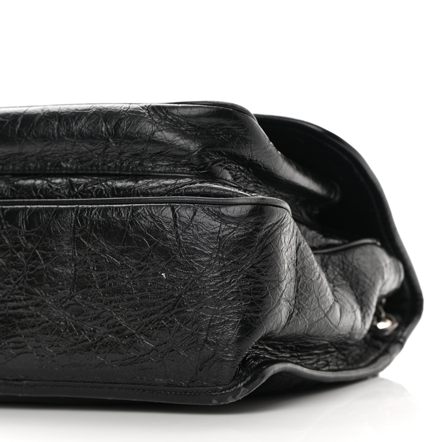 Saint Laurent Crinkled Calfskin Matelasse Monogram Medium Niki Chain Satchel Black 10 of 12