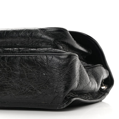 Saint Laurent Crinkled Calfskin Matelasse Monogram Medium Niki Chain Satchel Black 10 of 12