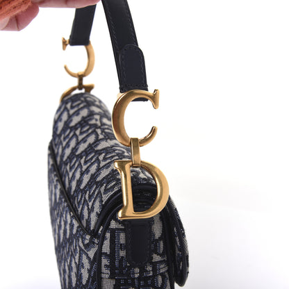 Christian Dior Oblique Mini Saddle Bag Blue 13 of 14